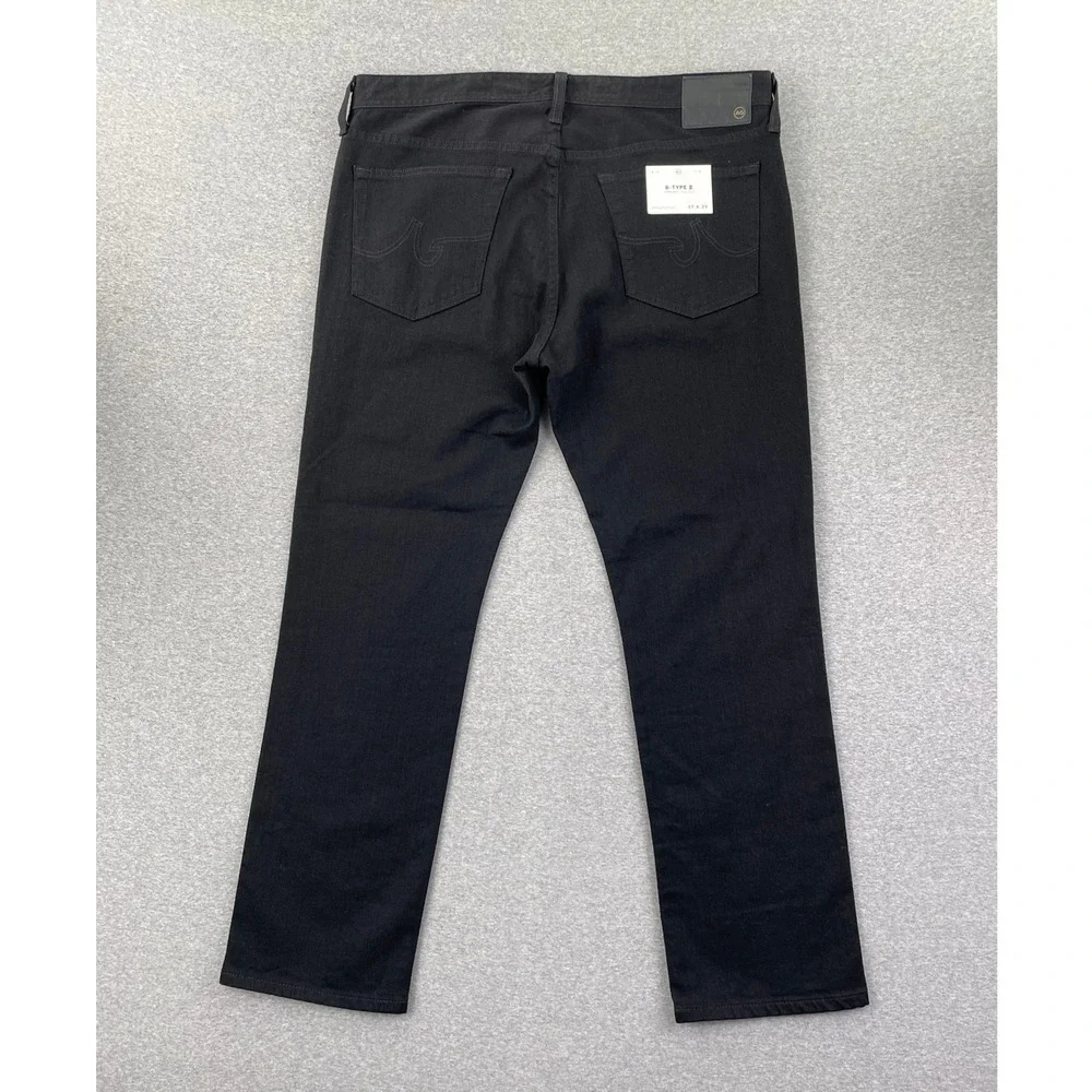 AG Adriano Goldschmied Jeans Mens 37x29 Deep Black Straight B-Type II Denim